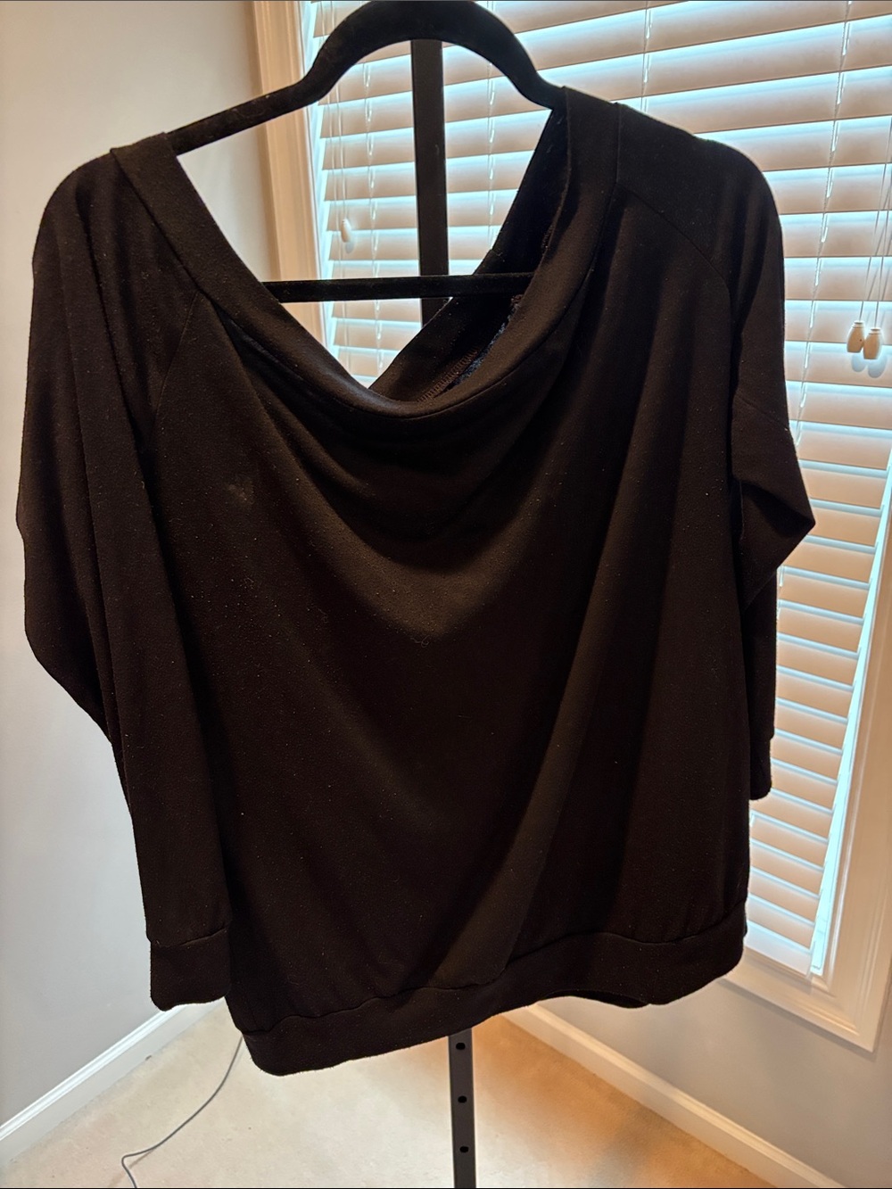 off shoulder three-quarter sleeve